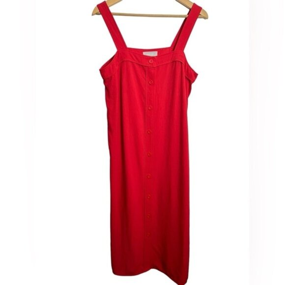 Everlane Goweave Picnic Dress in Haute Red Women Size 10 - Picture 1 of 8